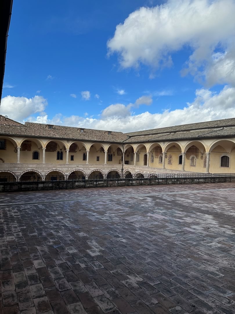 Italy-Assisi PG Exterior view of Papal Basilica of St Francis of Assisi