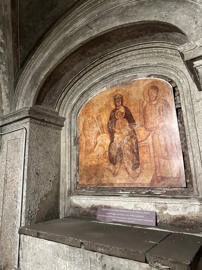 Italy-Rome Ancient Mary Baby Fresco Monument Saint Lukes House