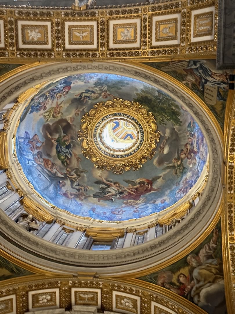 Italy-Rome Chapel of the Pieta dome in Saint Peter Basilica interior