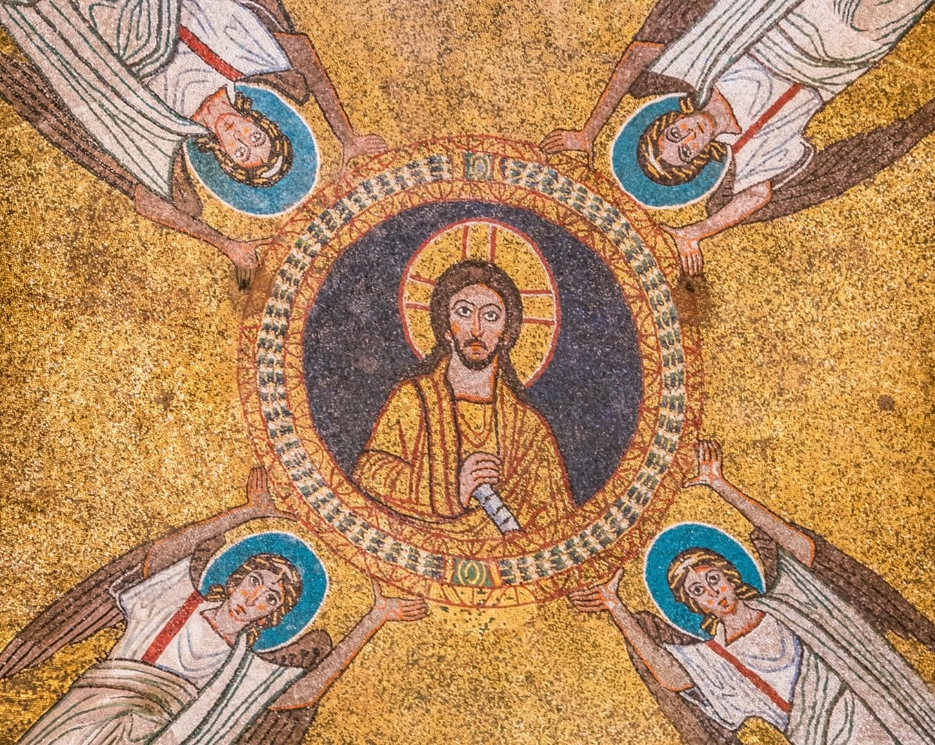 Italy-Rome Jesus Christ Pantokrator-Byzantine Mosaic