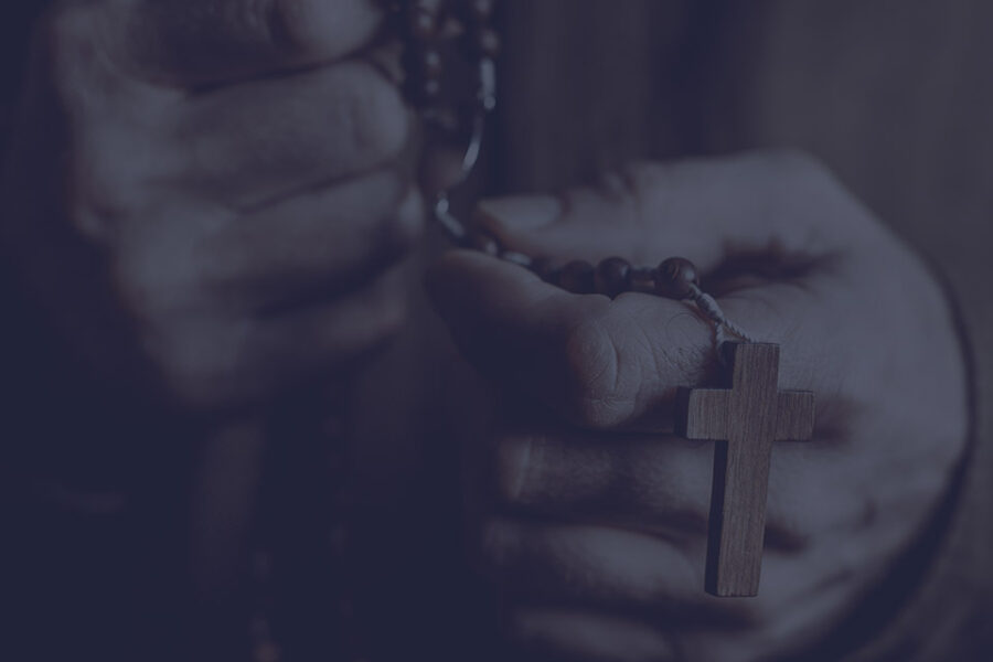 rosary held in hands